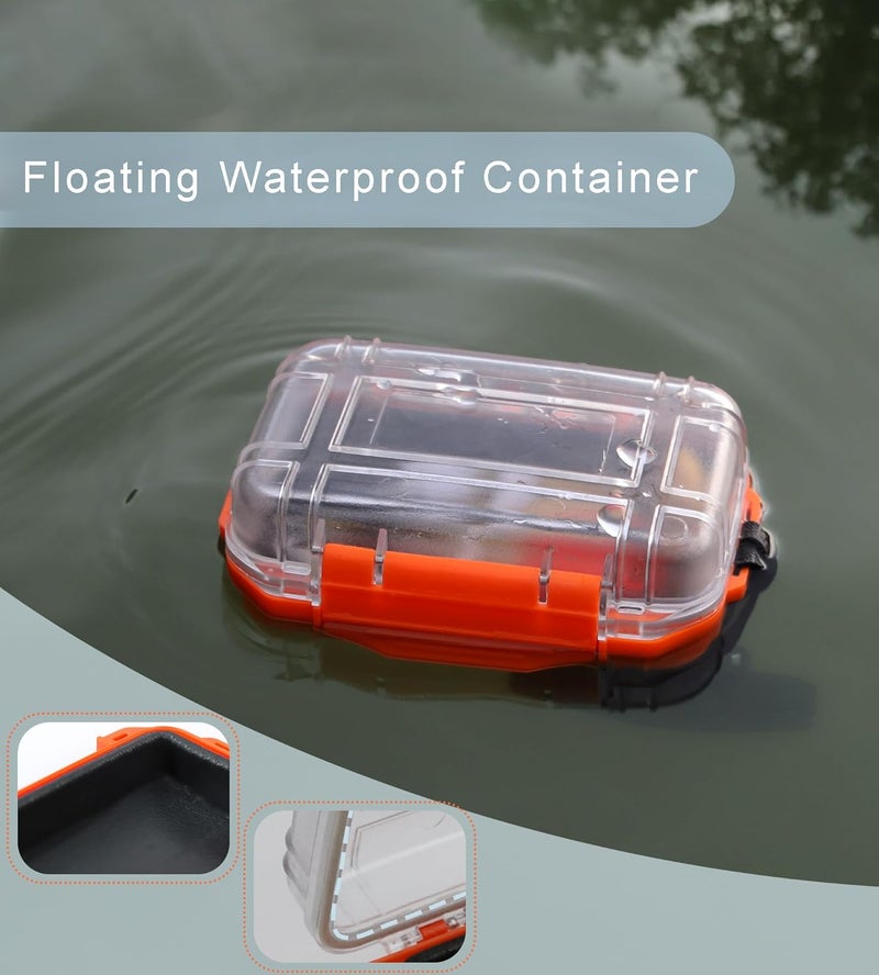 Byrixk Small Waterproof Box Mini Dry Box Waterproof Container Watertight Storage Case Small Waterproof Boxes for Kayaking Boating Orange Drybox, 5.5" L x 4" W x 2.4" H - Image 3